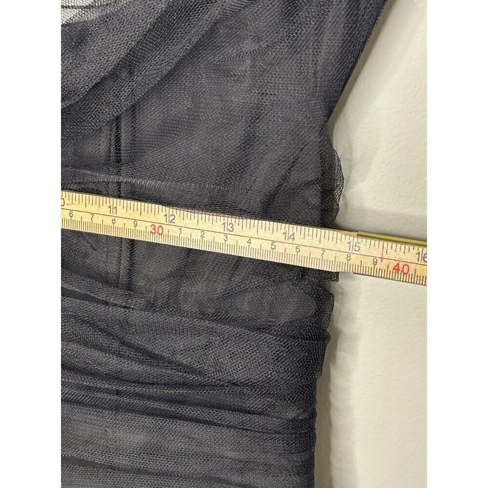 Trina Turk Renai off the shoulder black tulle fit and flare mini dress womens 10 - Picture 11 of 11